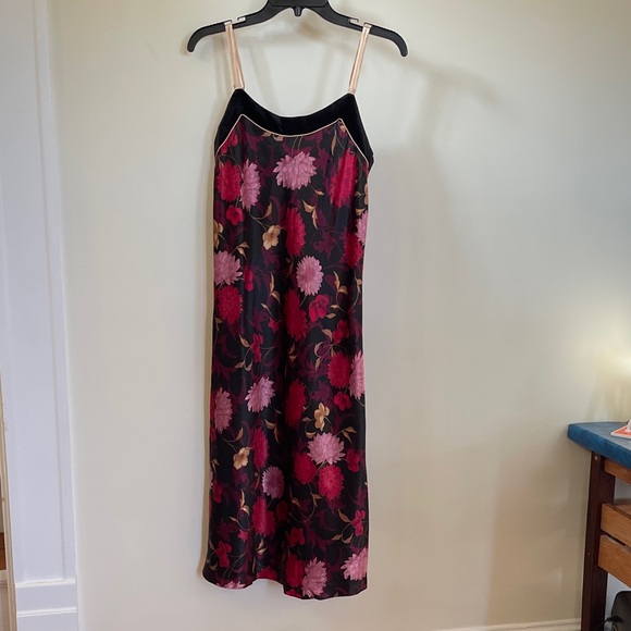 Halston Petite PS Vintage Floral Slip Dress Nightgown Lingerie Style Midi - Picture 1 of 12